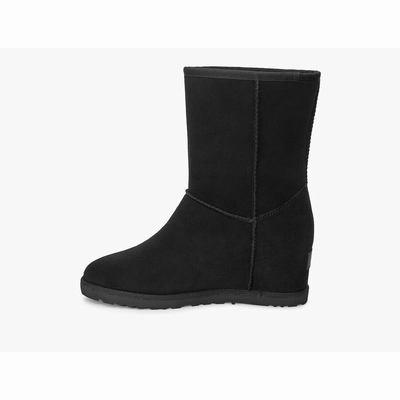 Botas UGG Classic Short Mulher Pretas | PT-QHBVC